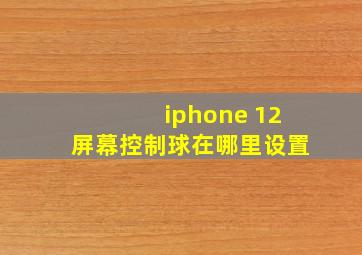 iphone 12屏幕控制球在哪里设置